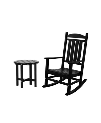 WestinTrends 2-Piece Classic Porch Rocking Chair With Side Table Set