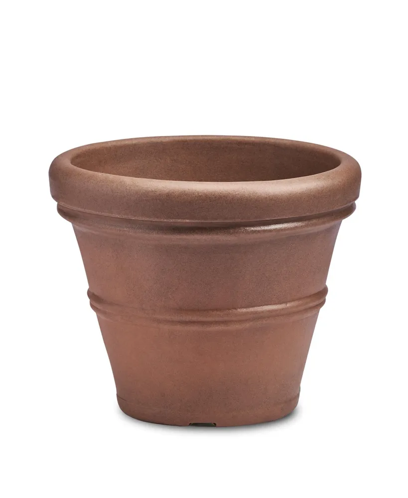 Crescent Garden Brunello Classic Rolled-Rim Planter Inch Rust