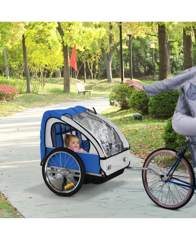 Aosom 2-in-1 Pet Bike Trailer, Dog Stroller, Small Pet Bicycle Cart Carrier  with Safety Leash, and Easy Fold Design, Grey
