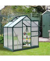 Outsunny Greenhouse Aluminum Frame Walk-In Outdoor Plant Garden Polycarbonate