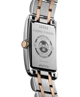 Longines Women's Swiss DolceVita 18K Rose Gold & Stainless Steel Bracelet Watch 23x37mm