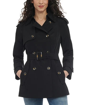 London Fog Women's Double-Breasted Belted Trench Coat