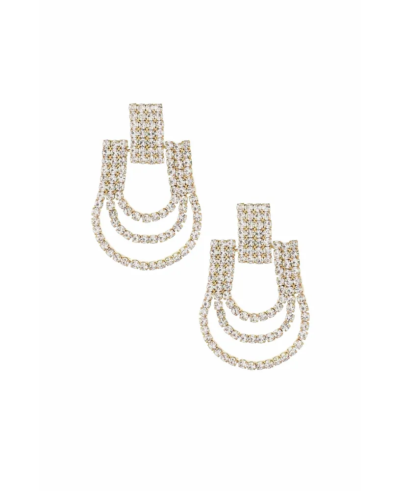 Ettika True Beauty Crystal Earrings in 18K Gold Plating