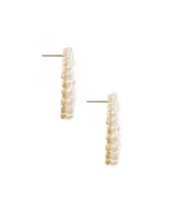 Ettika Blushing Imitation Pearl Earrings in 18K Gold Plating