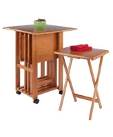 Winsome Sophia 5-Piece Wood Drop Leaf Top Snack Table Set