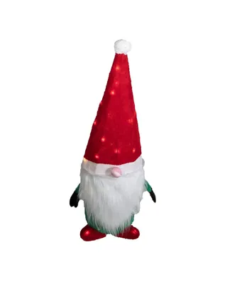 Good Tidings Gnome Santa Christmas Decoration Figurine, 50 Lights, 35"
