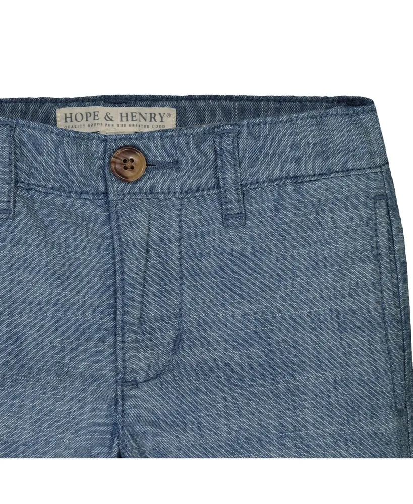Hope & Henry Baby Boys Chambray Suit Pant