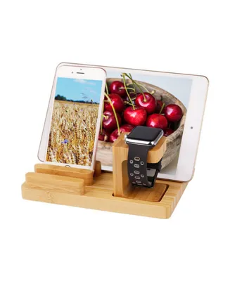 Trexonic Bamboo 4-Port Apple Watch & iPhone Charging Stand
