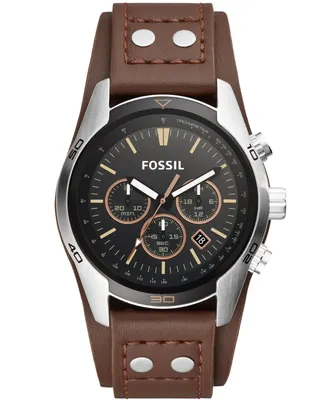 Fossil Men's Coachman Brown Leather Watch 45mm