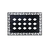 Evergreen Scroll Cutout Embossed Floor Mat Indoor Outdoor Rubber Tray 2'x3' Fits Embossed Doormats Size 30"x18" Black