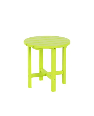 All-Weather Outdoor Patio Round Poly Adirondack Side Table