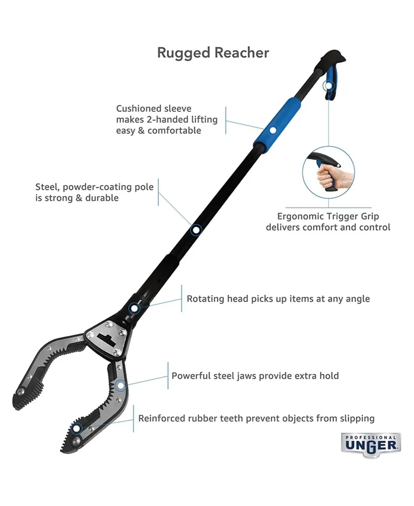 Unger Rugged Reacher Heavy Duty Grabber Tool, 42.5"