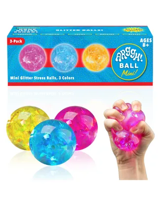 Power Your Fun Arggh Mini Glitter Stress Balls for Adults and Kids - 3pk - Assorted Pre