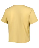 Women's ZooZatz Yellow Ohio State Buckeyes Core Fashion Cropped T-shirt