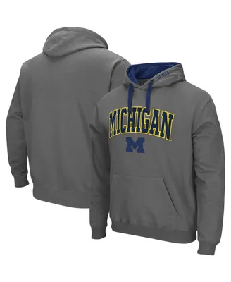 Men's Colosseum Charcoal Michigan Wolverines Big and Tall Arch Logo 2.0 Pullover Hoodie