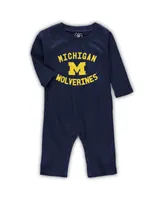 Infant Boys and Girls Wes & Willy Navy Michigan Wolverines Core Long Sleeve Jumper