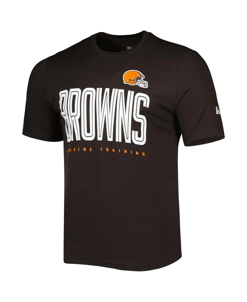 Men's New Era Brown Cleveland Browns Combine Authentic Training Huddle Up T-shirt