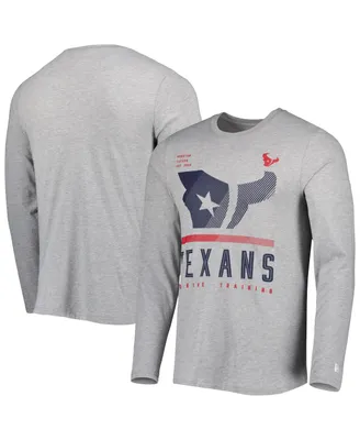 Men's New Era Heathered Gray Houston Texans Combine Authentic Red Zone Long Sleeve T-shirt