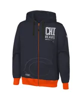 Men's New Era Navy Chicago Bears Combine Authentic Drop Back Full-Zip Hoodie