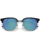 Ray-Ban Unisex New Clubmaster 51 Polarized Sunglasses, RB441651-zp - Black On Silver
