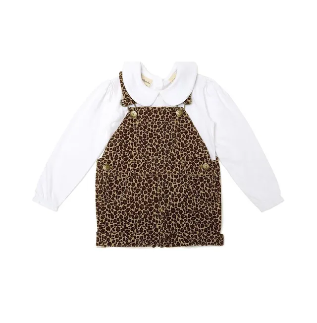 Dotty Dungarees Girls Leopard Print Shorts