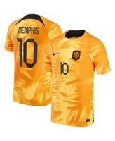 Men's Nike Memphis Depay Orange Netherlands National Team 2022/23 Home Vapor Match Authentic Player Jersey