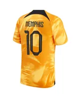 Men's Nike Memphis Depay Orange Netherlands National Team 2022/23 Home Breathe Stadium Replica Player Jersey