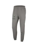 Men's Nike Heather Charcoal Milwaukee Bucks 2022/23 City Edition Courtside Brushed Fleece Sweatpants