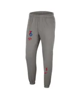 Men's Nike Heather Charcoal Philadelphia 76ers 2022/23 City Edition Courtside Brushed Fleece Sweatpants