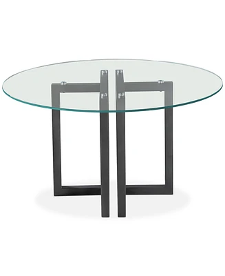 Emila 54" Round Glass Mix and Match Dining Table, Created for Macy's