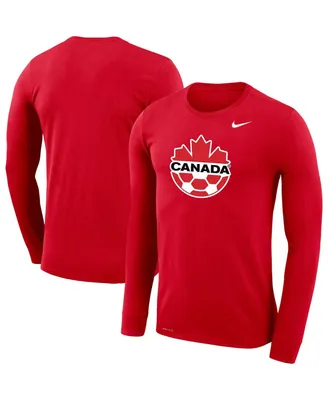 Men's Nike Canada Soccer Primary Logo Legend Performance Long Sleeve T-shirt