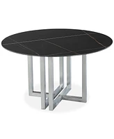 Emila 54" Round Sintered Stone Mix and Match Dining Table, Created for Macy's