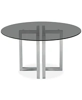 Emila 54" Round Glass Mix and Match Dining Table, Created for Macy's