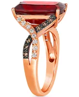 Le Vian Pomegranate Garnet (6-3/4 ct. t.w.) & Diamond (1/4 ct. t.w.) Statement Ring in 14k Rose Gold