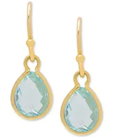 Blue Topaz (2-1/5 ct. t.w.) Pear-Shape Drop Earrings in 14k Gold-Plated Sterling Silver