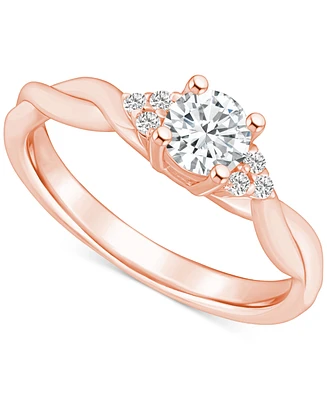 Diamond Twist Engagement Ring (1/2 ct. t.w.) 14k White, Yellow or Rose Gold