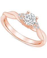 Diamond Twist Engagement Ring (1/2 ct. t.w.) 14k White, Yellow or Rose Gold