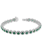 Sapphire (5-1/2 ct. t.w.) & Diamond (3 t.w) Tennis Bracelet 14k White Gold (Also Ruby and Emerald)