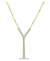 Macy's Cubic Zirconia Graduated Y Adjustable Necklace (6.5 ct. t.w.) 18K Sterling Silver or