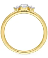 Emerald-Cut Diamond 3-Stone Engagement Ring (1/4 ct. t.w.) 14k Gold