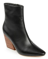 Journee Signature Women's Hydra Angular Stacked Heel Booties