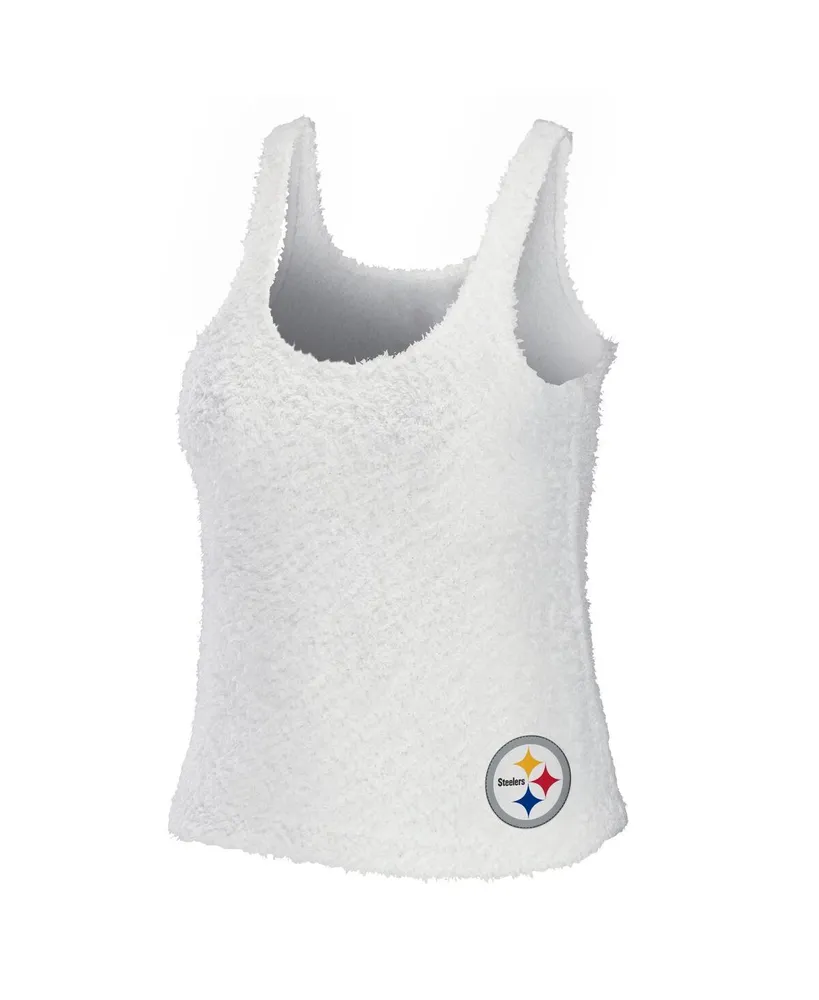 Women's Wear by Erin Andrews Cream Pittsburgh Steelers Cozy Scoop Neck Tank Top Pants Sleep Set