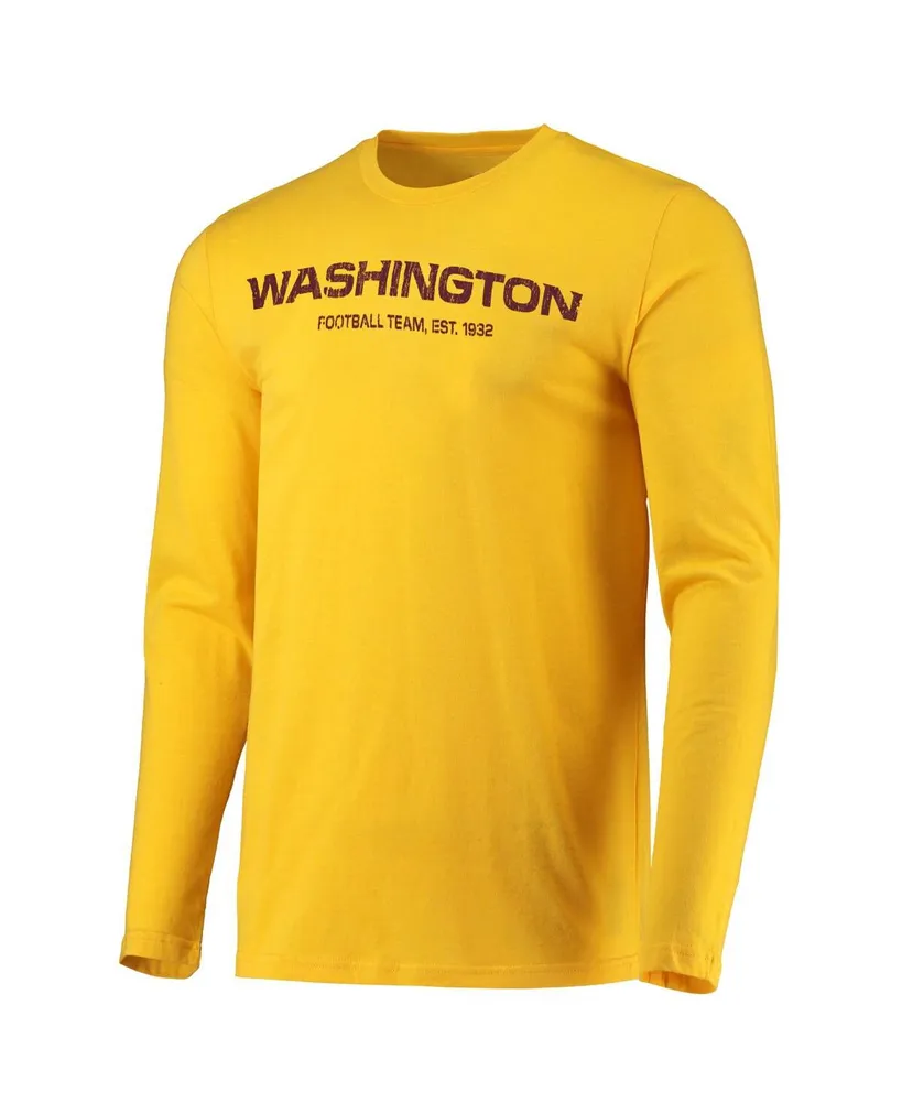 Men's Concepts Sport Burgundy, Gold Washington Football Team Meter Long Sleeve T-shirt and Pants Sleep Set