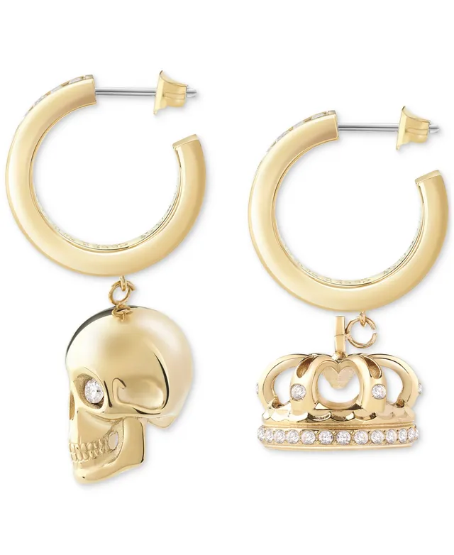 Philipp Plein logo-lettering hoop earrings - Gold