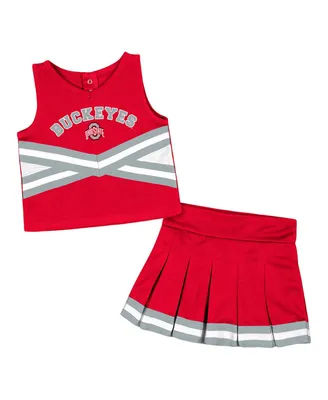 Toddler Girls Colosseum Scarlet Ohio State Buckeyes Carousel Cheerleader Set