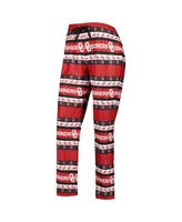 Women's Foco Crimson Oklahoma Sooners Ugly Long Sleeve T-shirt and Pajama Pants Sleep Set