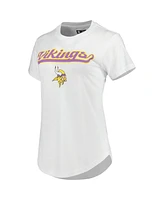 Women's Concepts Sport White, Charcoal Minnesota Vikings Sonata T-shirt and Leggings Sleep Set