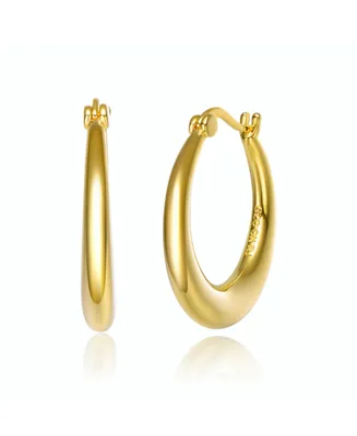 Rachel Glauber 14K Gold Plated Large Hoop Earrings