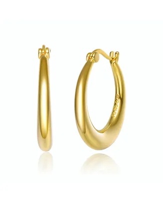 14K Gold Plated Large Hoop Earrings