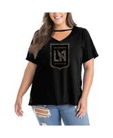 Women's 5th & Ocean by New Era Black Lafc Plus Size Athletic Baby V-Neck T-shirt